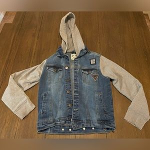 Aeropostale Kids Hooded Denim Skateboard Jacket